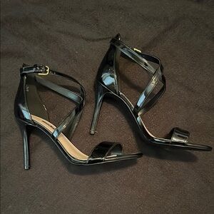 Nine West Black Strappy Heels